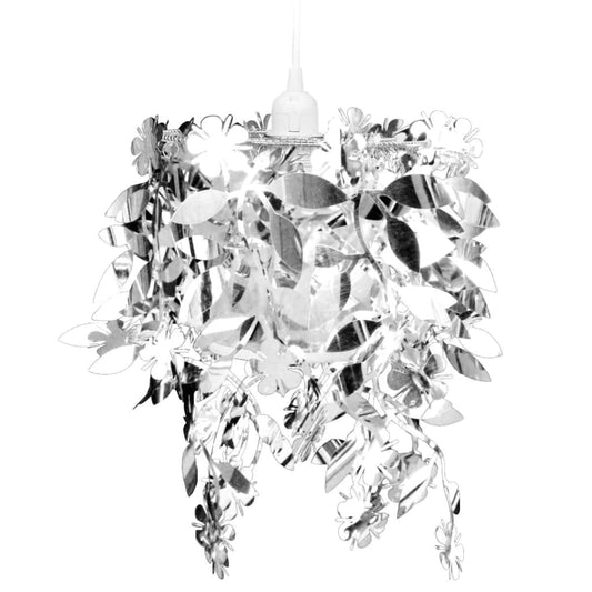 Leaves Paillette Pendant Chandelier Lamp 21,5 x 30 cm Silver Leaves Paillette Pendant Chandelier Lamp 21,5 x 30 cm Silver