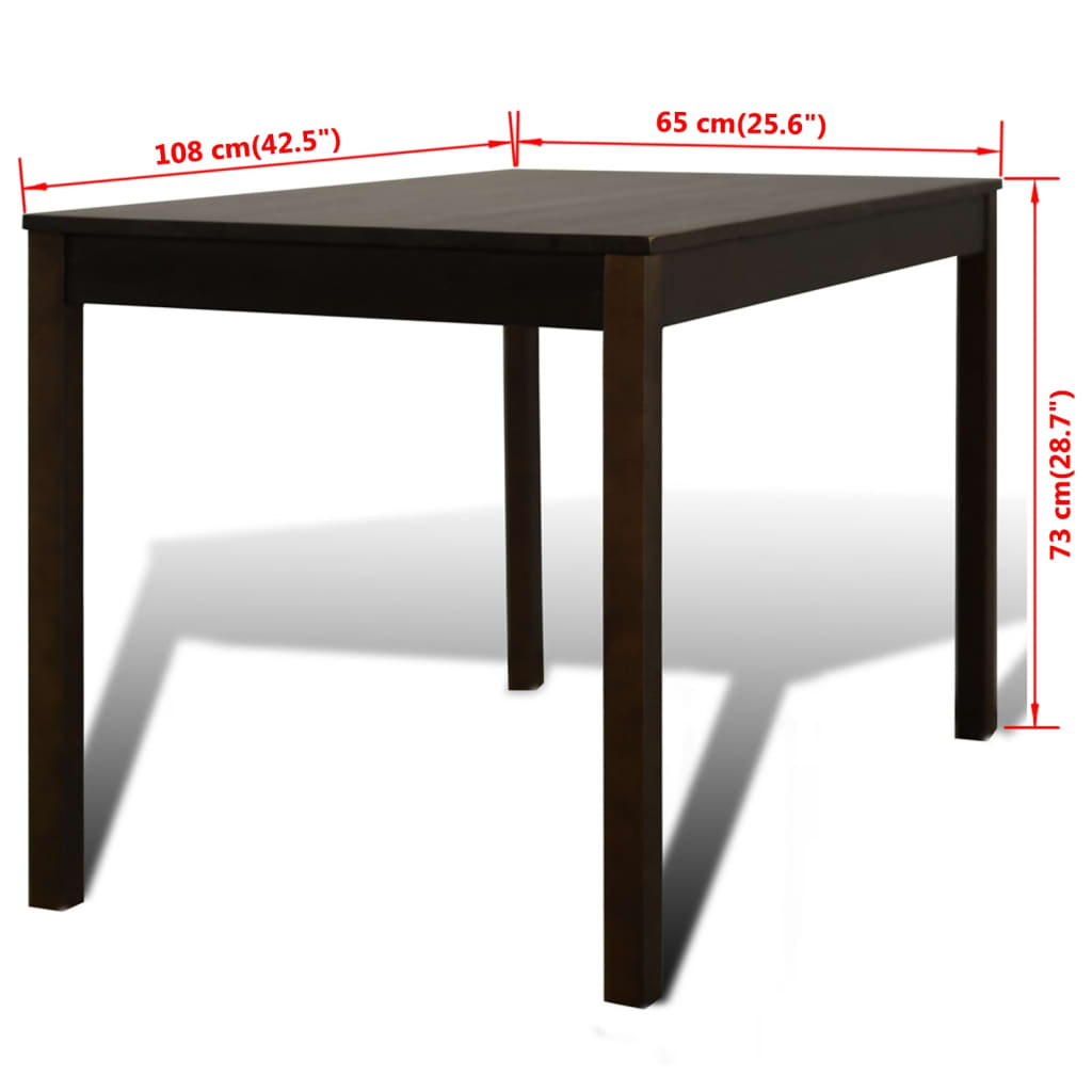 241221 Wooden Dining Table with 4 Chairs Brown