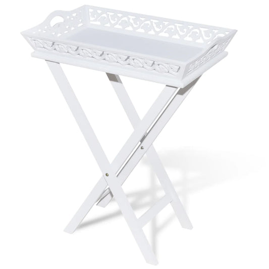Side Table with Tray White Side Table with Tray White