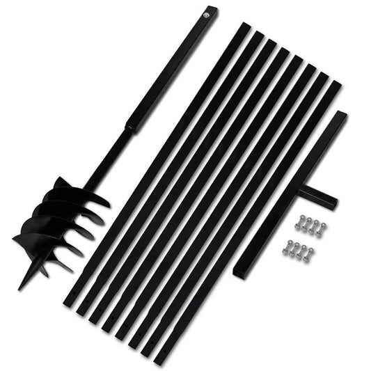 Ground Drill with Handle 180 mm with Extension Tube 9 m Steel Ground Drill with Handle 180 mm with Extension Tube 9 m Steel