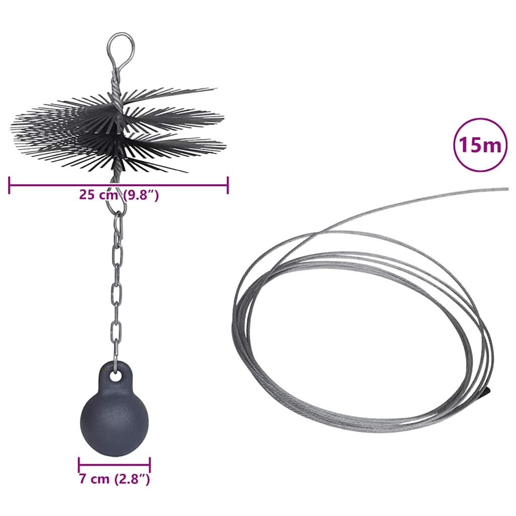 Round Chimney Cleaning Brush Dia. 25 cm