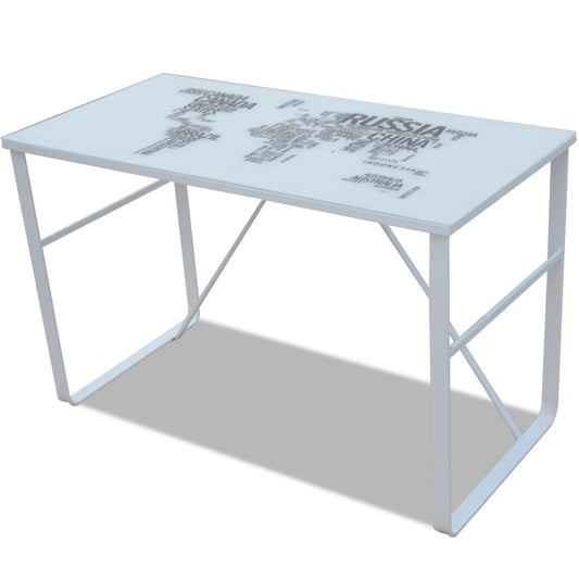 Rectangular Desk with Map Pattern Rectangular Desk with Map Pattern