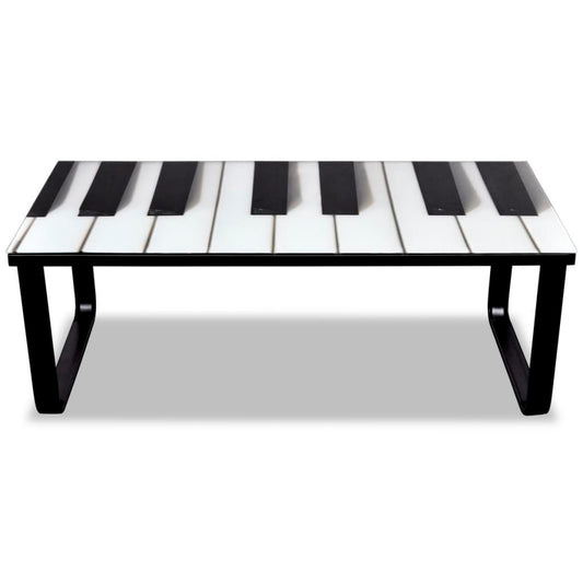 Coffee Table with Piano Printing Glass Top Coffee Table with Piano Printing Glass Top