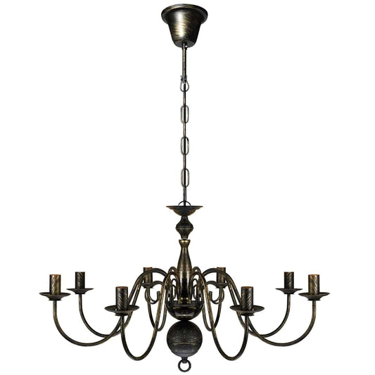 241384 Antique Black Metal Chandelier 8 x E14 Bulbs 241384 Antique Black Metal Chandelier 8 x E14 Bulbs