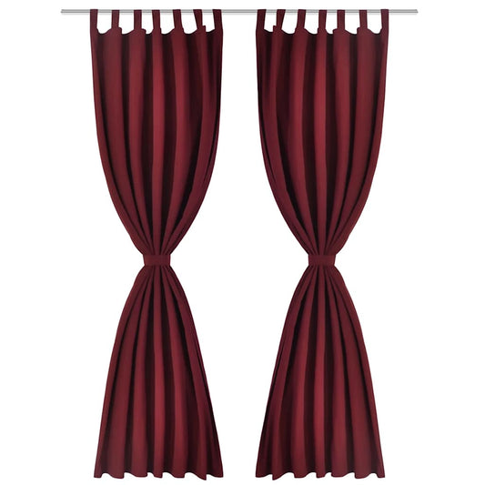 2 pcs Bordeaux Micro-Satin Curtains with Loops 140 x 175 cm 2 pcs Bordeaux Micro-Satin Curtains with Loops 140 x 175 cm