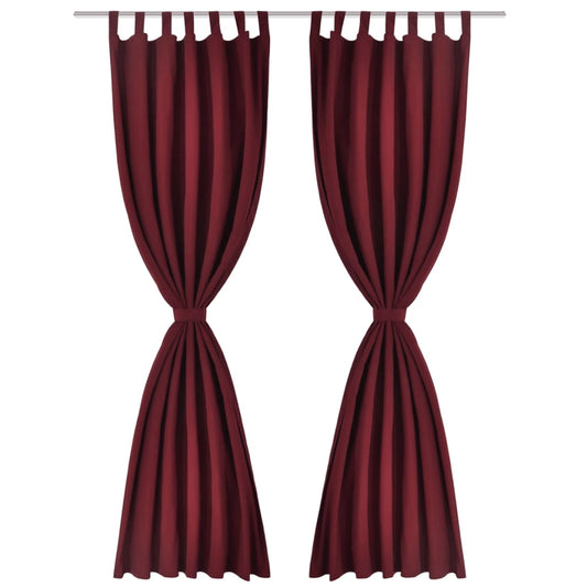2 pcs Bordeaux Micro-Satin Curtains with Loops 140 x 225 cm 2 pcs Bordeaux Micro-Satin Curtains with Loops 140 x 225 cm