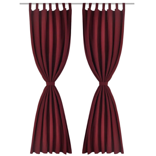 2 pcs Bordeaux Micro-Satin Curtains with Loops 140 x 245 cm 2 pcs Bordeaux Micro-Satin Curtains with Loops 140 x 245 cm