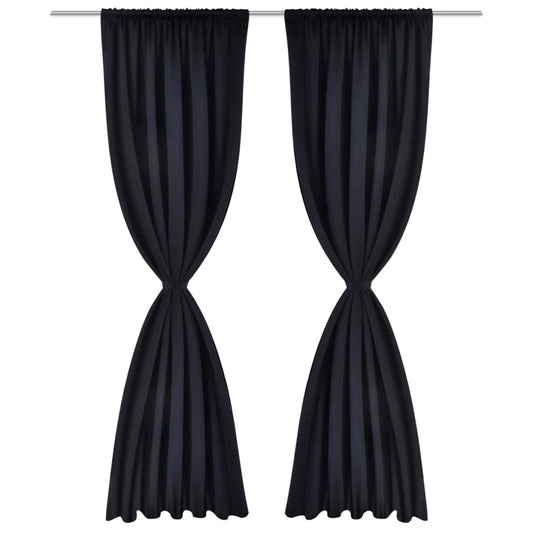 2 pcs Black Slot-Headed Blackout Curtains 135 x 245 cm 2 pcs Black Slot-Headed Blackout Curtains 135 x 245 cm