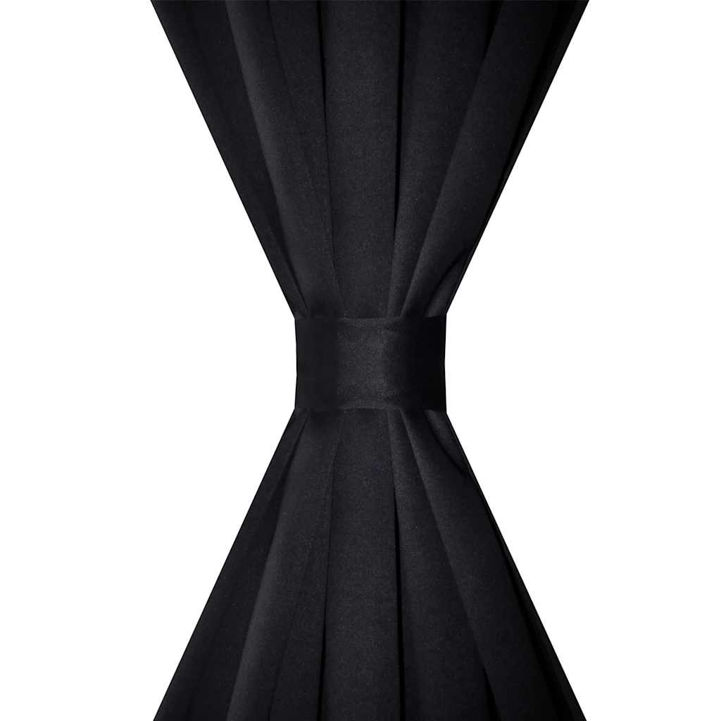 2 pcs Black Slot-Headed Blackout Curtains 135 x 245 cm