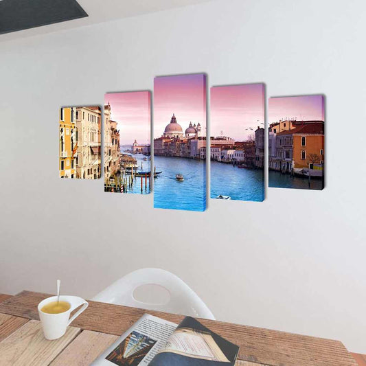 Canvas Wall Print Set Venice 200 x 100 cm Canvas Wall Print Set Venice 200 x 100 cm