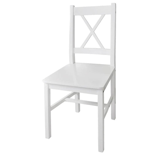 Dining Chairs 4 pcs White Pinewood Dining Chairs 4 pcs White Pinewood