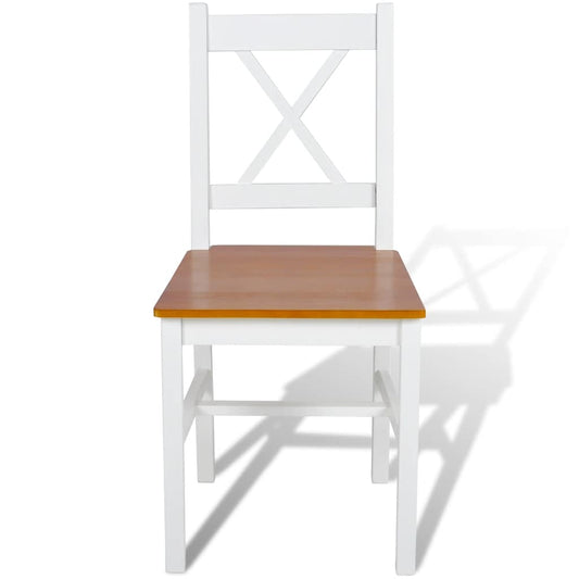 Dining Chairs 2 pcs White Pinewood Dining Chairs 2 pcs White Pinewood
