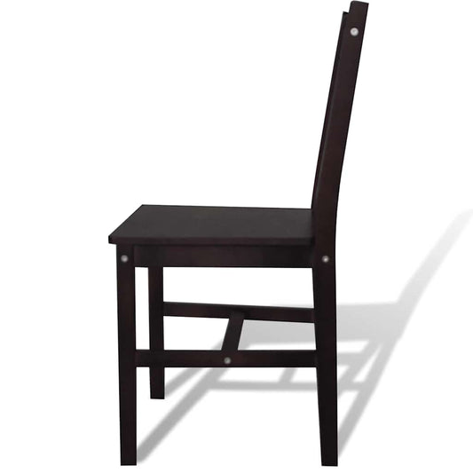 Dining Chairs 4 pcs Dark Brown Pinewood Dining Chairs 4 pcs Dark Brown Pinewood