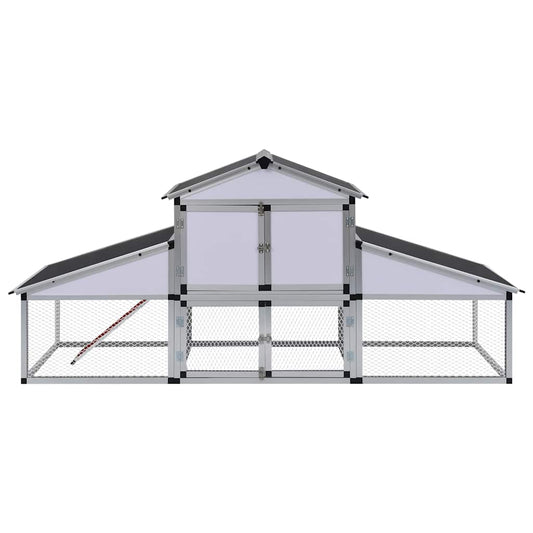 Chicken Coop | Silver, Black | Aluminium, Iron wire mesh, MDF | Large Chicken Coop | Silver, Black | Aluminium, Iron wire mesh, MDF | Large