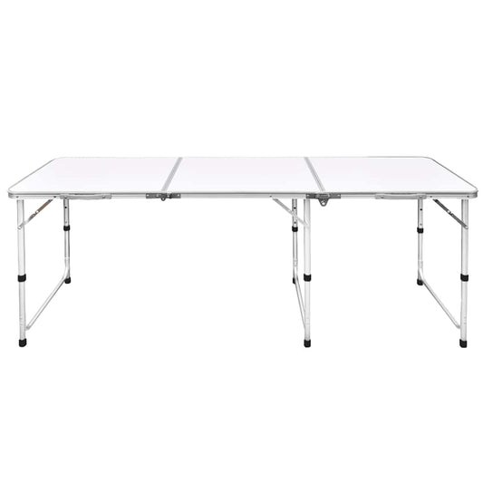 Foldable Camping Table Height Adjustable Aluminium 180 x 60 cm Foldable Camping Table Height Adjustable Aluminium 180 x 60 cm