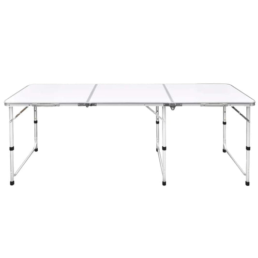 Foldable Camping Table Height Adjustable Aluminium 180 x 60 cm Foldable Camping Table Height Adjustable Aluminium 180 x 60 cm