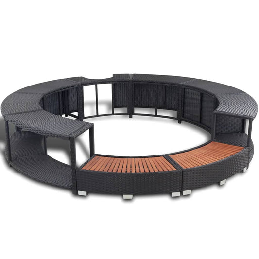 Hot Tub Surround Black Poly Rattan Hot Tub Surround Black Poly Rattan
