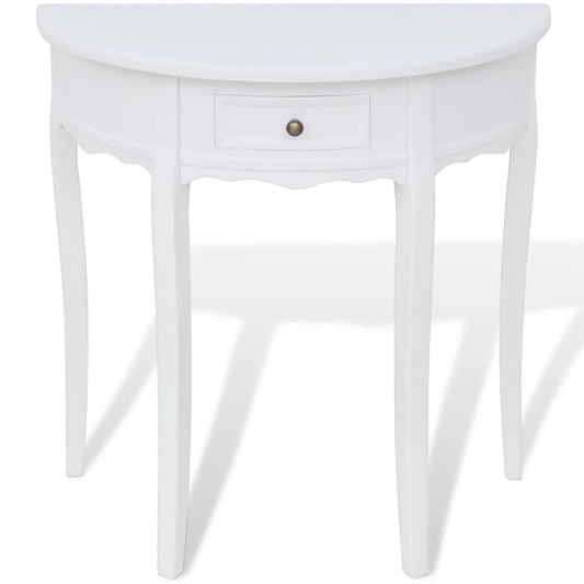 Console Table with Drawer Half-round White Console Table with Drawer Half-round White