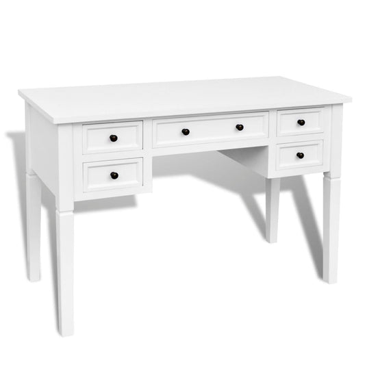 White Writing Desk with 5 Drawers White Writing Desk with 5 Drawers