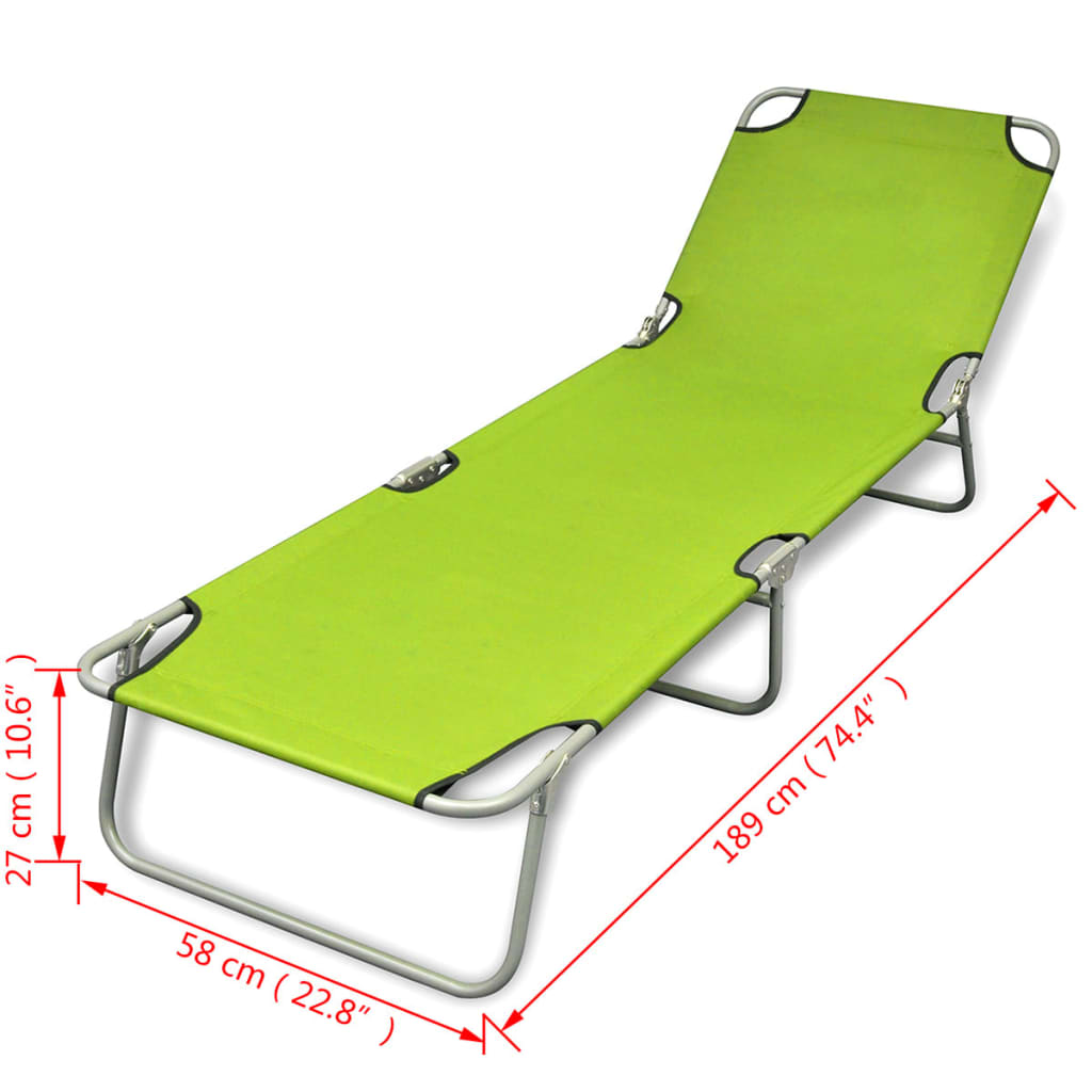 Sun Lounger | Apple Green | Polyester | One Size | Foldable | Sun Lounger