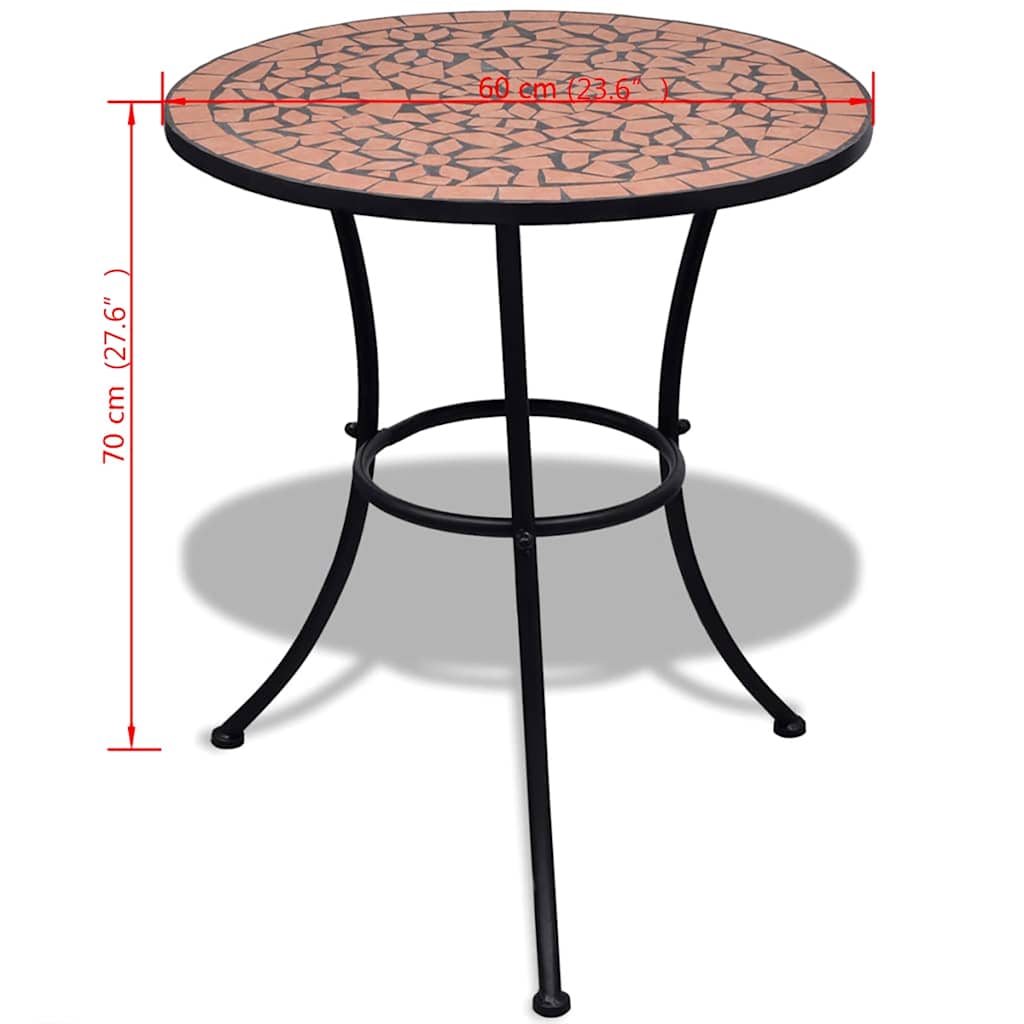 41528 vidaXL Bistro Table Terracotta 60 cm Mosaic