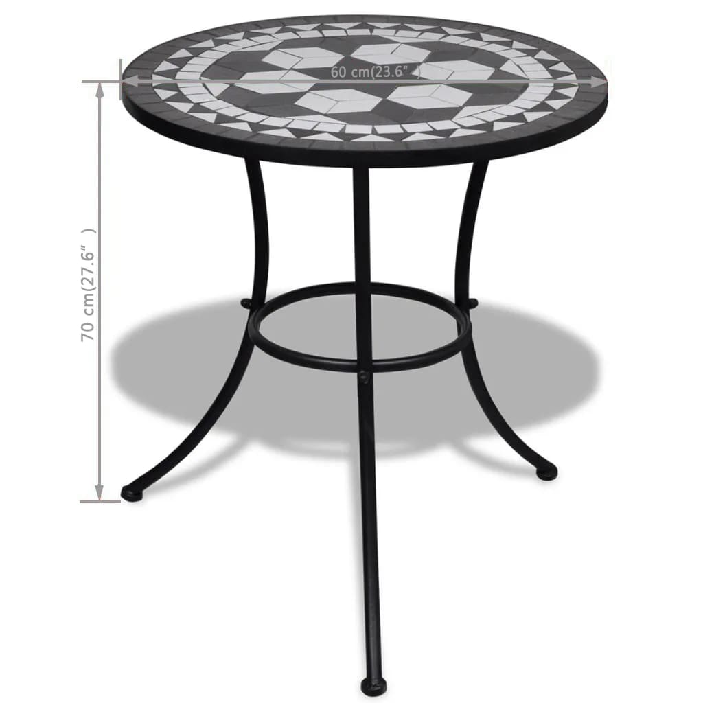 Garden Table | Black and White | Tough Powder-coated Iron