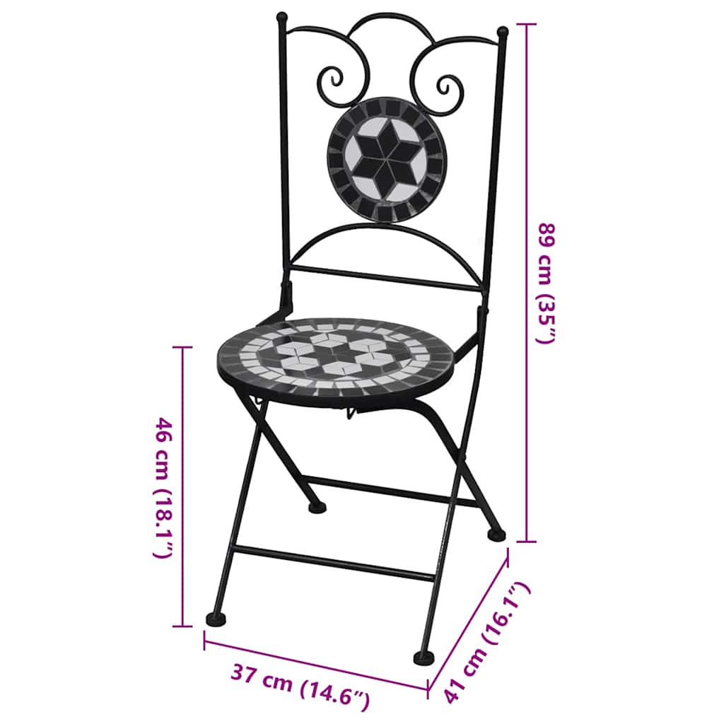 Garden Chair | Set of 2 | Black and White
