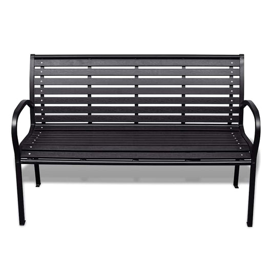 Garden Bench | Black | Steel | 125 cm | Heavy Duty Garden Bench | Black | Steel | 125 cm | Heavy Duty