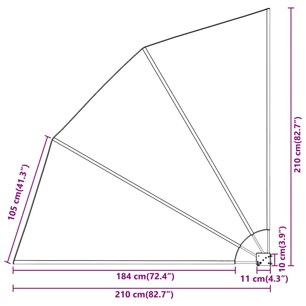 Collapsible Balcony Side Awning Cream 210x210 cm