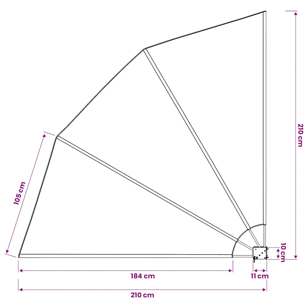41576 vidaXL Collapsible Balcony Side Awning Cream 210x210 cm