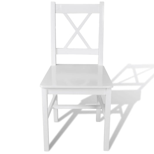 Dining Chairs 6 pcs White Pinewood Dining Chairs 6 pcs White Pinewood