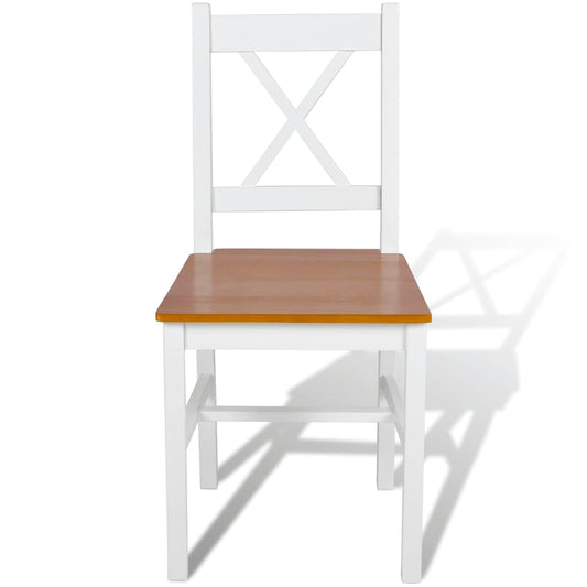 Dining Chairs 6 pcs White Pinewood Dining Chairs 6 pcs White Pinewood