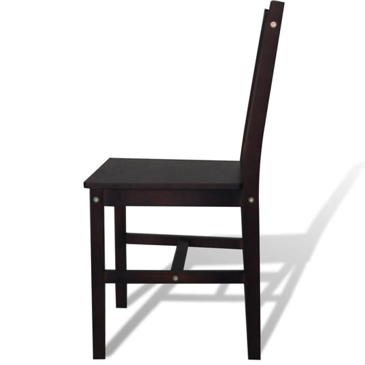 Dining Chair | Set of 6 | Dark Brown | Solid Pine Wood | Standard Dining Chair | Set of 6 | Dark Brown | Solid Pine Wood | Standard