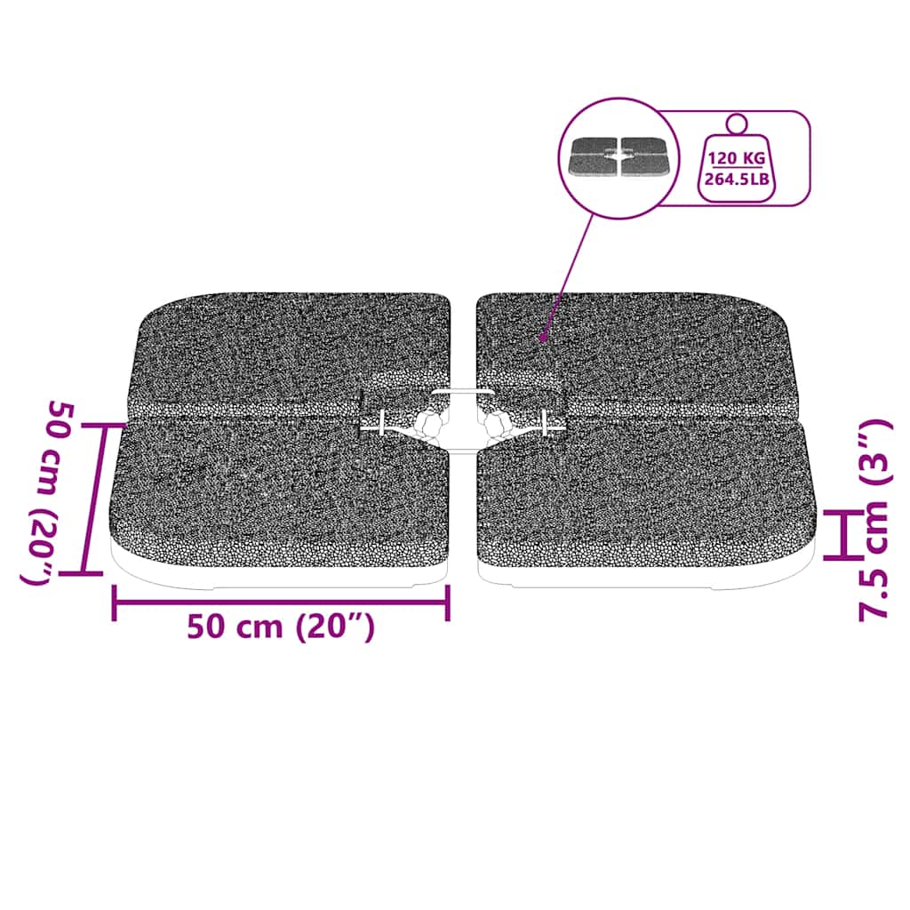 Portable Parasol Base Sand / Water Filled 60 L