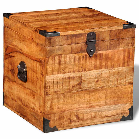 Storage Chest Cubic Rough Mango Wood Storage Chest Cubic Rough Mango Wood