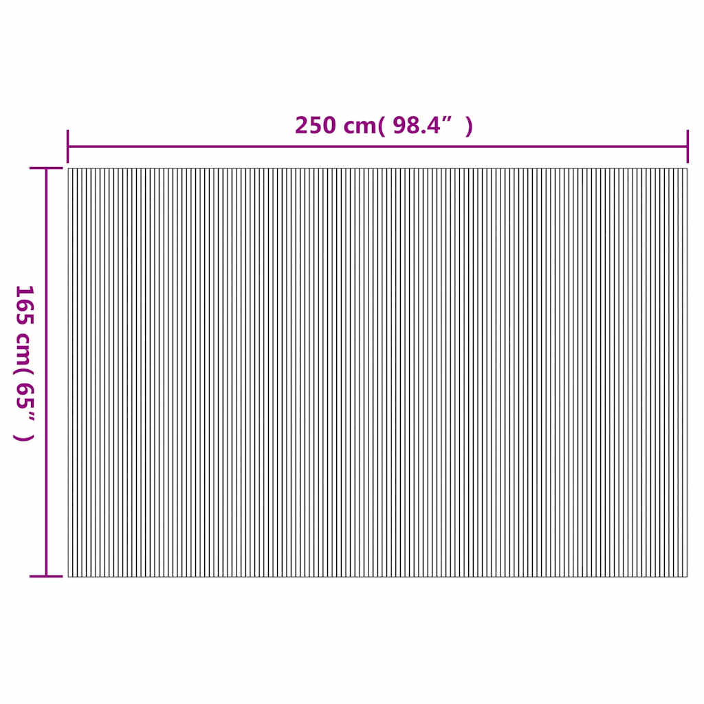 Room Divider Bamboo Dark Brown Width 250 cm Height 165 cm