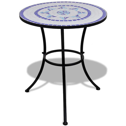 3 Piece Bistro Set Ceramic Tile Blue and White 3 Piece Bistro Set Ceramic Tile Blue and White
