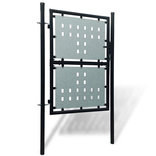 Black Single Door Fence Gate 100x125 cm Black Single Door Fence Gate 100x125 cm