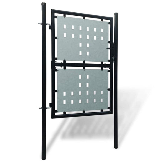 Black Single Door Fence Gate 100x150 cm Black Single Door Fence Gate 100x150 cm