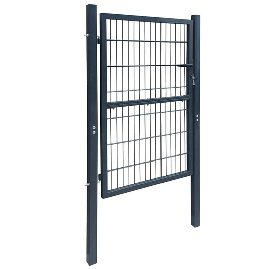 141742 vidaXL 2D Fence Gate (Single) Anthracite Grey 100x120 cm 141742 vidaXL 2D Fence Gate (Single) Anthracite Grey 100x120 cm