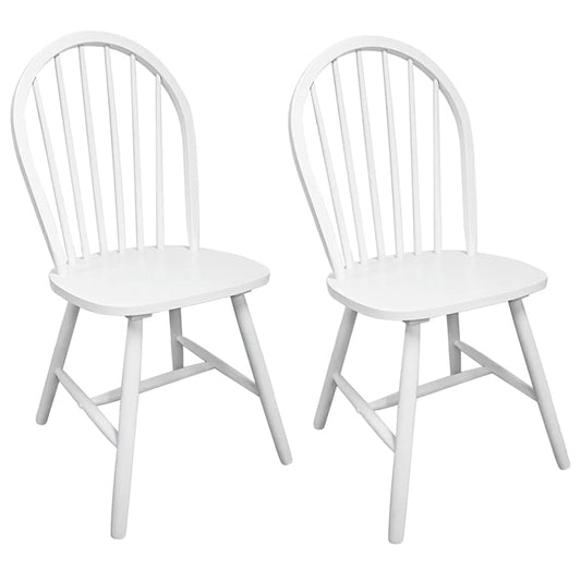 Dining Chairs 2 pcs White Solid Rubber Wood Dining Chairs 2 pcs White Solid Rubber Wood