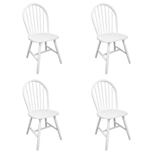 Dining Chairs 4 pcs White Solid Rubber Wood Dining Chairs 4 pcs White Solid Rubber Wood