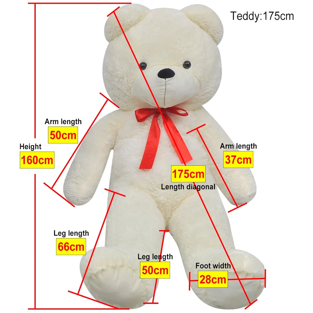 XXL Soft Plush Teddy Bear Toy White 160 cm