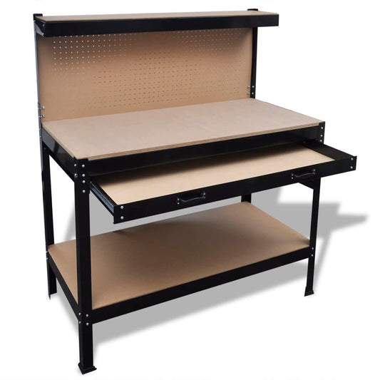 Workbench with Pegboard and Drawer Workbench with Pegboard and Drawer