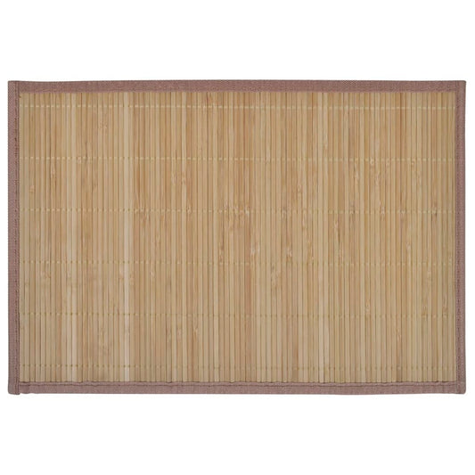 6 Bamboo Placemats 30 x 45 cm Brown 6 Bamboo Placemats 30 x 45 cm Brown
