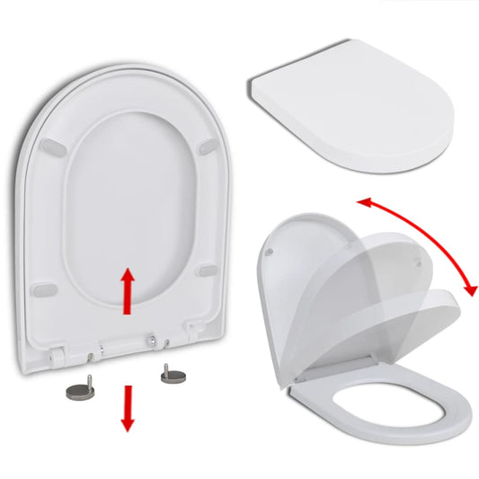 Soft-close Toilet Seat with Quick-release Design White Square Soft-close Toilet Seat with Quick-release Design White Square