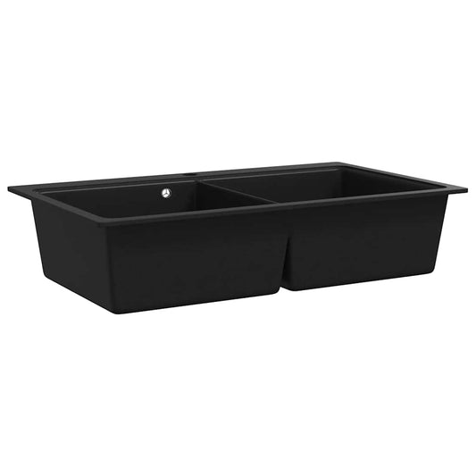 Overmount Kitchen Sink Double Basin Granite Black Overmount Kitchen Sink Double Basin Granite Black