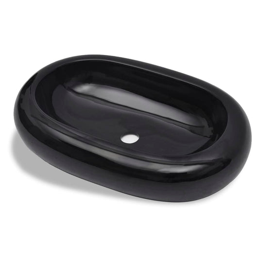 Ceramic Bathroom Sink Basin Black Oval Ceramic Bathroom Sink Basin Black Oval