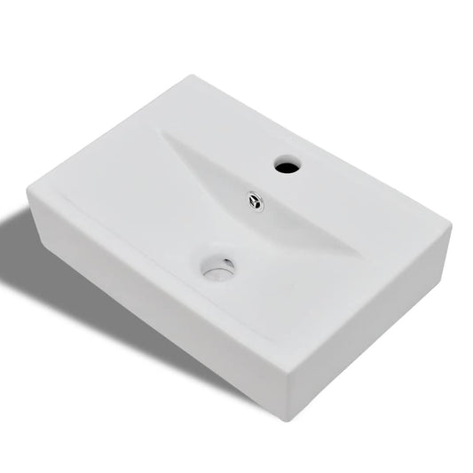 141932 Ceramic Bathroom Sink Basin Faucet/Overflow Hole White Rectangular 141932 Ceramic Bathroom Sink Basin Faucet/Overflow Hole White Rectangular