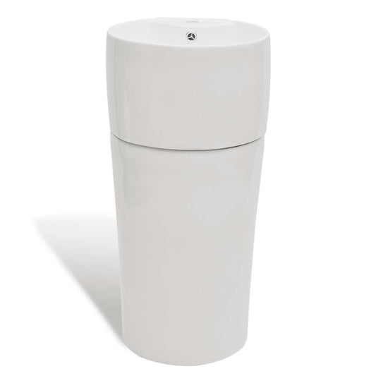 141942 Ceramic Stand Bathroom Sink Basin Faucet/Overflow Hole White Round 141942 Ceramic Stand Bathroom Sink Basin Faucet/Overflow Hole White Round